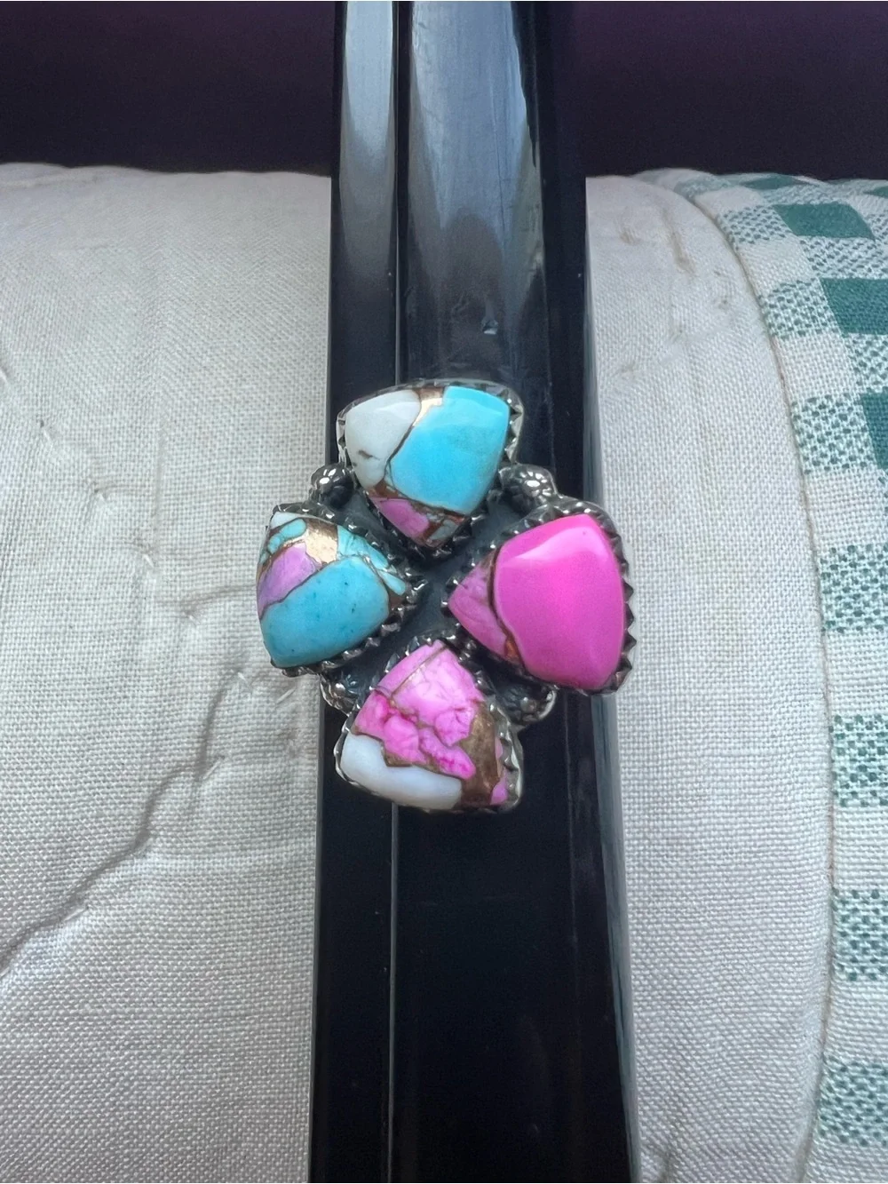 Sterling southwestern cotton candy ring